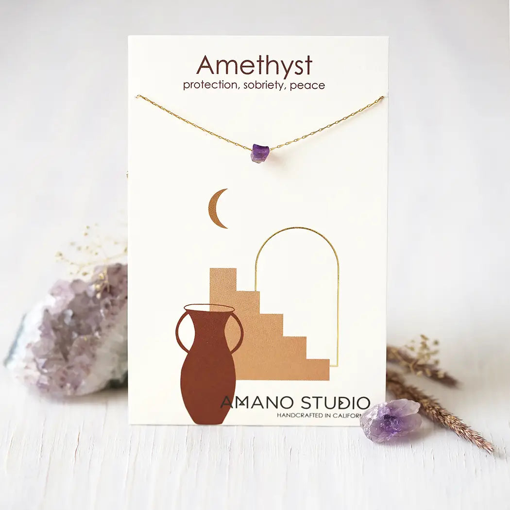 Amethyst Healing Stones Necklace