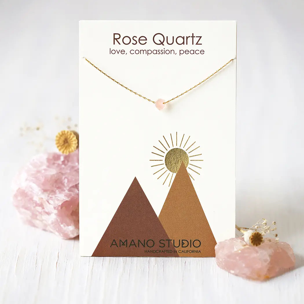 Rose Quartz Healing Stones Necklace