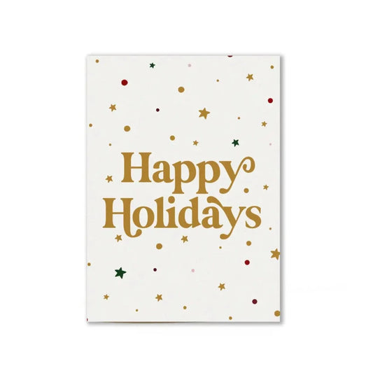 Gold Happy Holidays - Holiday Greeting Card