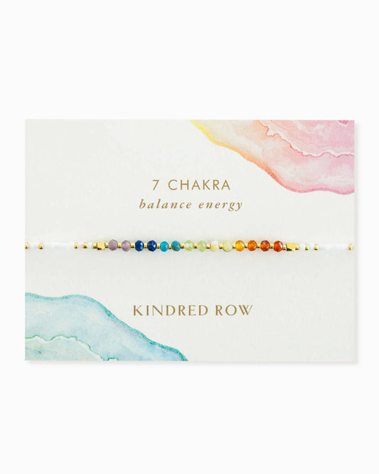 Chakra Rainbow Healing Gemstone Stacking Bracelet - White