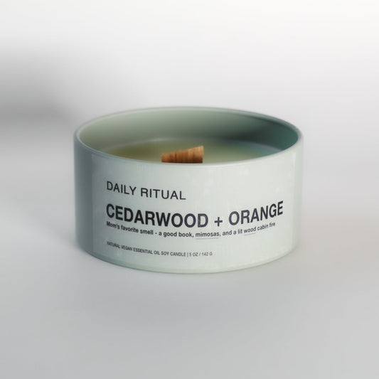Cedarwood + Orange Soy Candle - Daily Ritual Apothecary