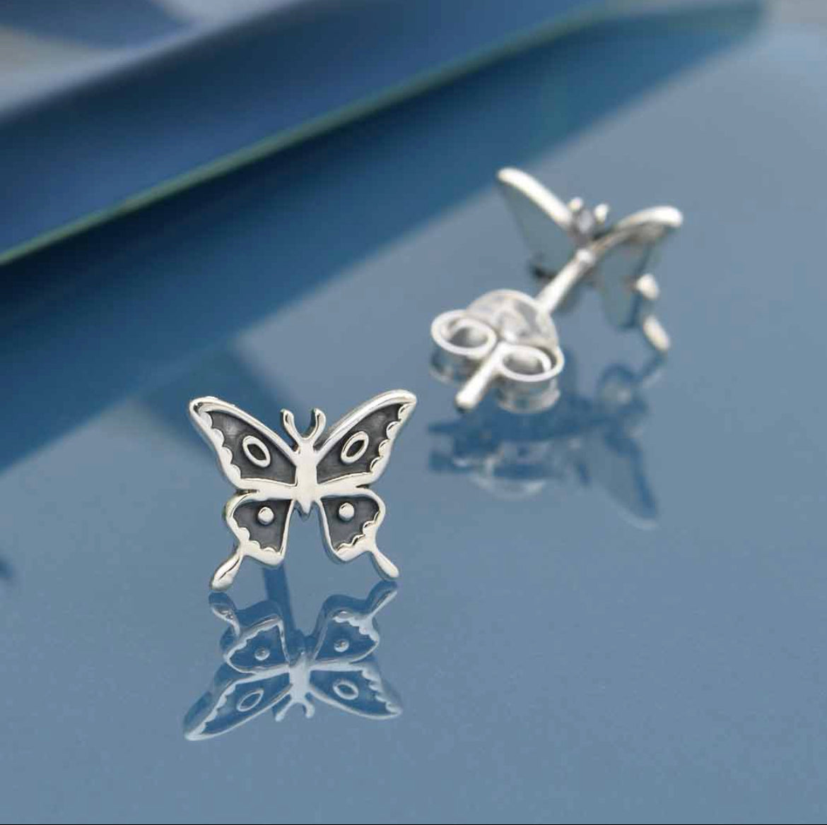 Sterling Silver Carded Butterfly Post Earrings
