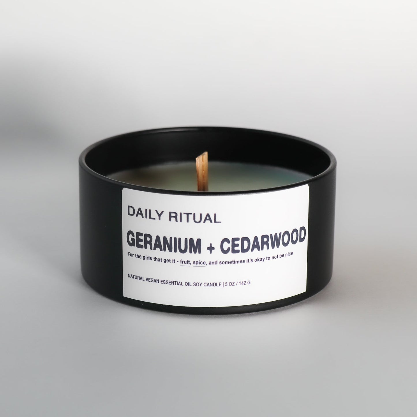 Geranium + Cedarwood Soy Candle - Daily Ritual Apothecary